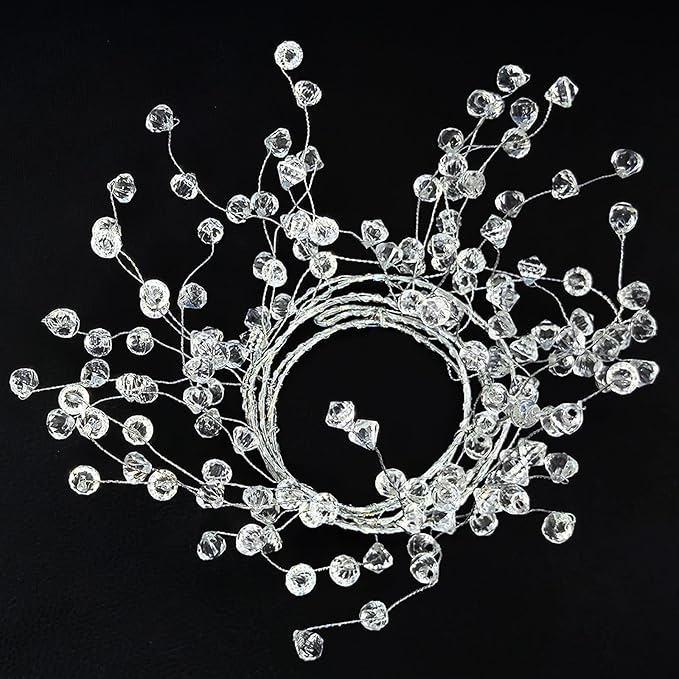 46" Clear Diamond Beaded Garlands Wire String Acrylic Crystal Garland Wedding Party Decoration Wreath DIY Wedding Centerpiece Decor Crystal Diamond Branch (Pack of 10)